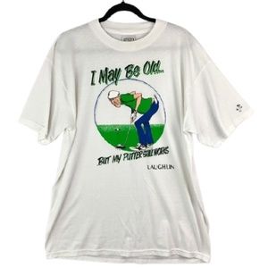 Vintage 90's Funny Golf Dad T-Shirt White Size XL Humor Tourist Sports